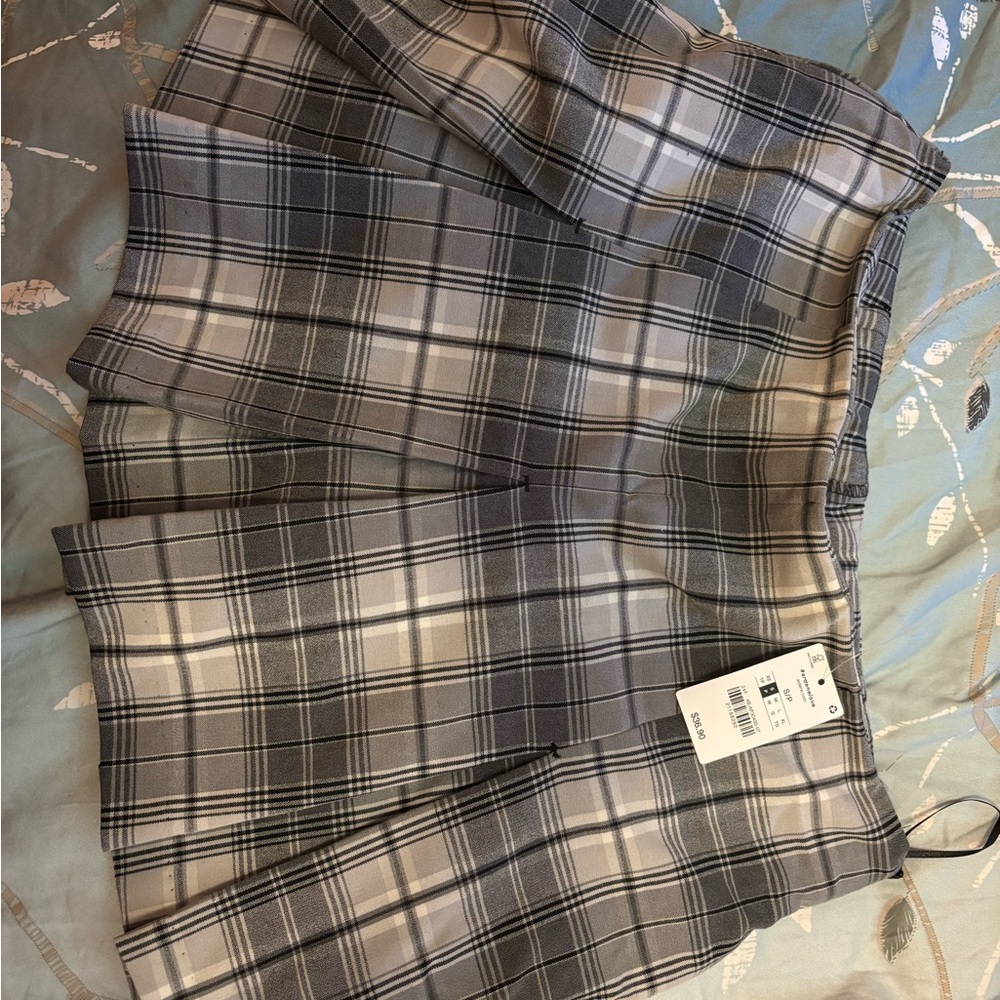 Ardene Black and White Plaid Skort